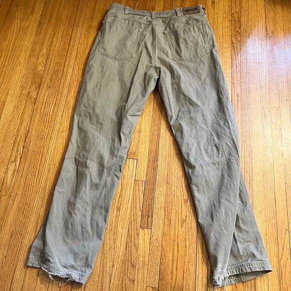 Duluth Trading Pants Mens 36 X34 Flex Fire Hose Relaxed Fit Chino Beige Tan - Picture 4 of 13